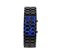 Zanthicia Hombres Europeos y Americanos Reloj para Lava LED Relojes de Moda Digital Reloj de Decoración Cadena, Luz Azul