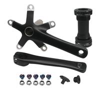 Zanthicia Juego de bielas de Aluminio para Bicicleta montaña, fácil instalación, Ligero y Hueco. No Requiere Herramientas complejas. Accesorio para Eje pedalier, Biela y Eje pedalier, 152 mm