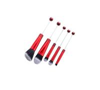 Zanthicia Juego de brochas de maquillaje ojos portátil. Brochas maquillaje con cuentas livianas diseñadas para un fácil El hermoso juego ojos portátil es liviano y muy, Rojo, 15.1 cm