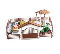 Zanthicia Juego de establo de Caballos, Figuras Juguete, Granero Juguete Que Ofrece amplias oportunidades para el Juego imaginativo y la exploración Actividades la Granja, Tractor, Estilo A