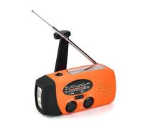 Zanthicia Manivela Receptor de radiofrecuencia Solar USB Impermeable Emergencia LED Linterna Camping Power Bank Cargador de teléfono, Naranja