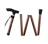 Zanthicia Muletas de aleación de Aluminio, muletas Plegables, Bastones para Caminar, Accesorios Senderismo a Prueba Golpes, Bastones portátiles para Correr, Color café