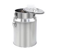 Zanthicia Ordeñadora eléctrica, cubo para leche de vaca y cabra, ordeñadora de gran capacidad, robusta y confiable, accesorios ordeño acero inoxidable, kit máquina, cubo para acero, Plata, 10 litros