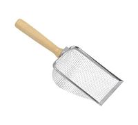 Zanthicia Pala para Arena de Gatos de Acero Inoxidable de Primera Calidad, fácil de agarrar, Ligera, Adecuada para el manejo de desechos de Mascotas, Muy, Marrón Plata, Estilo B