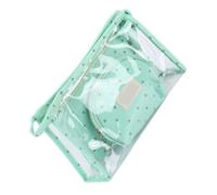 Zanthicia Paquete de 3 Bolsas de cosméticos, Bolsa Maquillaje baño Impermeable portátil, contenedor Organizador doméstico Reutilizable, Verde