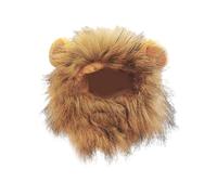 Zanthicia Peluca de Melena de león Gato con Orejas, Divertida y única, Peluca Melena león con Orejas para Gatos, destaca Entre la Multitud, poliéster, Segura y no tóxica, L
