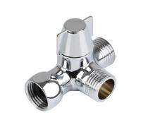 Zanthicia Práctico y fiable adaptador de cabezal de ducha latón, adaptador en T, fácil cambiar, interruptor válvula desviadora ducha 3 vías cobre, Mango en forma ala