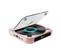 Zanthicia Reproductor de CD Recargable con Pantalla LCD, conectividad USB, Radio FM, Escucha de música sin interrupciones. El Reproductor de CD portátil está, Rosa, 135 x 135 x 25 mm