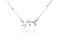 Zanthicia Retro Ins Doce signo del zodiaco collar del zodiaco Rhinestone creativo elegante cómodo exquisito joyería cadena colgante, Plata Sagitario