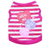 Zanthicia Ropa Camiseta Verano Chaleco Beso patrón Rayas Disfraces Abrigo Accesorios de Belleza para Mascota Perro Chihuahua, Rosado, L