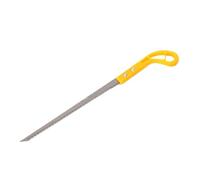 Zanthicia Sierra de mano pequeña hecha a mano con hoja de molienda tres lados, dureza y corte suave, Mini sierra cola pollo fina, Amarillo