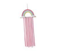 Zanthicia Soporte para moños de macramé, organizador de moños para el cabello, diseño arcoíris, bonito soporte para pared, estilo bohemio, ideal para guardar diademas todos los tamaños, para