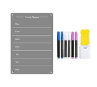 Zanthicia Tablero acrílico de borrado en seco, calendario magnético, tablero de borrado en seco magnético acrílico para nevera, fácil , Semanal 23X33CM