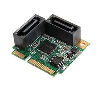 Zanthicia Tarjeta de expansión Mini PCIe Robusta y Tarjeta conversora Mini PCIe a 2 Puertos con Funciones avanzadas para Profesionales. Placa conversora de un Chip a SATA3.0.