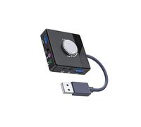 Zanthicia Tarjeta de sonido USB con adaptador de audio salida 5 mm. Control práctico para transmisión en Para vivo. Control del nivel sonido. Botón silencio: cambia al modo silencio con un toque.