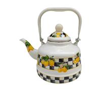 Zanthicia Tetera de esmalte multifuncional, jarra para agua hirviendo, calentador eléctrico de cerámica, cafetera resistente al calor, tetera turca con tapa, 2.5 litros