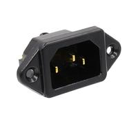 Zanthicia Toma de Corriente IEC320 C14 con Montaje de Tornillo. Admite Cables hasta 33 mm diámetro. Aplicaciones eléctricas Resistencia. Adaptador Enchufe Montaje en Panel 250 V y 15 A.