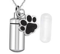 Zanthicia Urna de Cenizas para Mascotas con Caja de urna para Mascotas Que Ofrece Paz, contenedor Recuerdo, Recuerdo preciado con urnas Cenizas acompañantes, urnas, Colgante, 2.8 x 1.1 cm