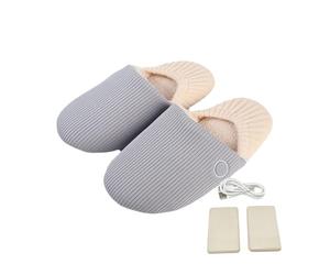 Zanthicia Zapatos calefactores para hombre, pies calientes rápidos, seguros y protegidos, bolsa de batería oculta, algodón con batería, fregona térmica de algodón para el hogar, Gris niño talla 39-44