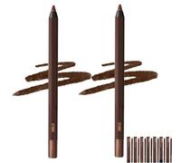ZANWANXIN 24hr Waterproof Eyeliner, 24 Hr Waterproof Eyeliners Duo Sharpenable Eye Pencil,Chocolate Eyeliner (2pcs-Stone)