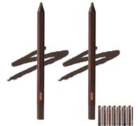 ZANWANXIN 24hr Waterproof Eyeliner, 24 Hr Waterproof Eyeliners Duo Sharpenable Eye Pencil,Chocolate Eyeliner (2pcs-Brown)