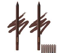 ZANWANXIN 24hr Waterproof Eyeliner, 24 Hr Waterproof Eyeliners Duo Sharpenable Eye Pencil,Chocolate Eyeliner (2pcs-Chocolate)