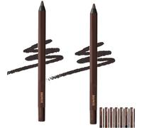 ZANWANXIN 24hr Waterproof Eyeliner, 24 Hr Waterproof Eyeliners Duo Sharpenable Eye Pencil,Chocolate Eyeliner (2pcs-Graphite)
