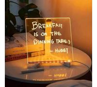 ZANWANXIN Creative Rewritable Acrylic LED Message Board, Led Acrylic Message Board with Colors, Light up Acrylic Message Board, LED Drawing Board, LED Note Board with Colors (7.9 * 7.9in)