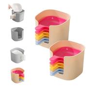 ZANWANXIN Dipping Sauce Plate and Holder Set, Dipping Plates Bowl Handle, Plastic Dipping Dish with Storage Box for Ketchup Soy Barbecue and Party Dinner (Multicolor, 2set)