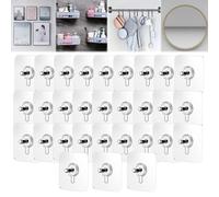 ZANWANXIN Drill Free Adhesive Hooks, Picture Hangers Without Nails, 2024 Upgraded Adhesive Wall Mount Screw Hooks, Reusable Adhesive Wall Mount Screw Hooks, Nail Free Wall Hangers (30PCS)