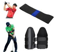 ZANWANXIN Golf Wrist Correction Trainer & Arm Band Set, Golf Arm Band Wrist Training Pro Aid, Connection Band Golf Wrist Brace, Grip Trainer Attachment & Swing Correcting Arm Band (Blue)