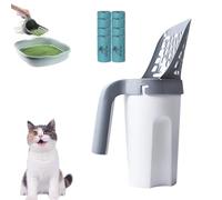 ZANWANXIN Integrated Cat Litter Scooper, Cat Litter Scooper with Holder, 2 in 1 Pooper Scooper for Cat, Portable Cat Litter Scoop with Bags No Touch Large Capacity Portable (with 8pc Trash Bag)