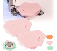 ZANWANXIN Magnetic Seam Guide for Sewing Machine, 2024 Upgraded Multi-Purpose Tool Polygonal Strong Magnetic Gauge, Polygonal Multifucntional Seam Guide Hemmer with Scale (Pink-2)
