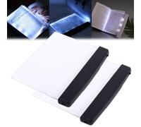 ZANWANXIN Multifunctional LED Flat-Panel Night Vision Reading Lamp, Led Panel Reading Light Flat Book, Flat Book Light, Book Page Light, Booklights for Reading in Bed at Night (Black 2PCS)