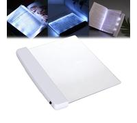 ZANWANXIN Multifunctional LED Flat-Panel Night Vision Reading Lamp, Led Panel Reading Light Flat Book, Flat Book Light, Book Page Light, Booklights for Reading in Bed at Night (White 1PCS)
