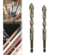 ZANWANXIN New Four-Flute Sawtooth Eccentric Drill Bit, Eccentric Drill Bit Set, High-Strength Eccentric Twist Drill Bit, Titanium-Coated Design Drill Bit, Efficient Drill and Tap Set (6+8mm)