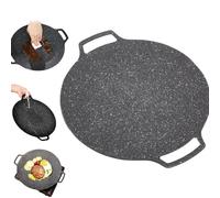 ZANWANXIN Non-stick Round Baking Pan,Korean Grill Pan,Korean Grill Pan for Indoor Cooking,Multifunctional Stove Plate, for Indoor & Outdoor Cooking (28cm)