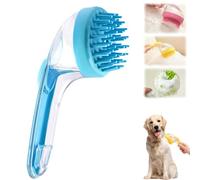 ZANWANXIN Pet Bath Brush with Soap Dispenser, Pet Bath Brush with Shampoo Dispenser, French Bulldog Bathing Brush Bross de toilettage for small animals (Blue, Coarse bristle brush)