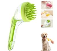 ZANWANXIN Pet Bath Brush with Soap Dispenser, Pet Bath Brush with Shampoo Dispenser, French Bulldog Bathing Brush Bross de toilettage for small animals (Green, Coarse bristle brush)
