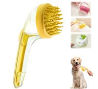 ZANWANXIN Pet Bath Brush with Soap Dispenser, Pet Bath Brush with Shampoo Dispenser, French Bulldog Bathing Brush Bross de toilettage for small animals (Yellow, Coarse bristle brush)