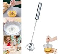 ZANWANXIN Stainless Steel Semi-Automatic Whisk, Semi Automatic Whisk, Easy Whisk Handheld Mixer, Automatic Stirrer for Cooking, Push Whisk, Whizzy Whisk, Egg Beater (14in)