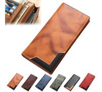ZANWANXIN Upliftjoys Cowhide Vintage Wallet, Western Bifold Leather Long Wallets for Men, Long Wallets for Men (Yellow)