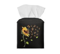 Zanxiantu Funda cuadrada para caja de pañuelos de girasol, mariposa, caja de pañuelos cuadrada Kleenex, cubierta de pañuelos moderna, soporte de papel para decoración de oficina, soporte decorativo