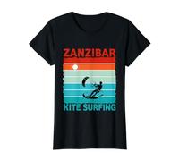 Zanzíbar Kite Surf Camiseta gráfica económica, Mujer, Negro, XL