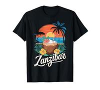 Zanzíbar, Tanzania África Atardecer Palm Beach Vida y coco Camiseta