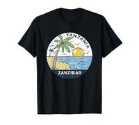 Zanzíbar Tanzania Ilustrado Ocean Beach Vintage Camiseta