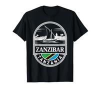 Zanzíbar Tanzania Panel Emblema Viaje Souvenir Camiseta