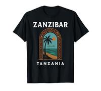 Zanzíbar Tanzania Retro Stone Town Island Viajes Arte Africano Camiseta