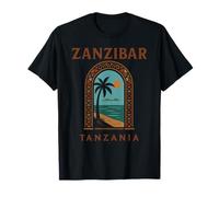 Zanzíbar Tanzania Retro Stone Town Island Viajes Arte Africano Camiseta