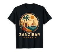 Zanzíbar Tanzania Retro Stone Town Island Viajes Arte Africano Camiseta gráfica económica